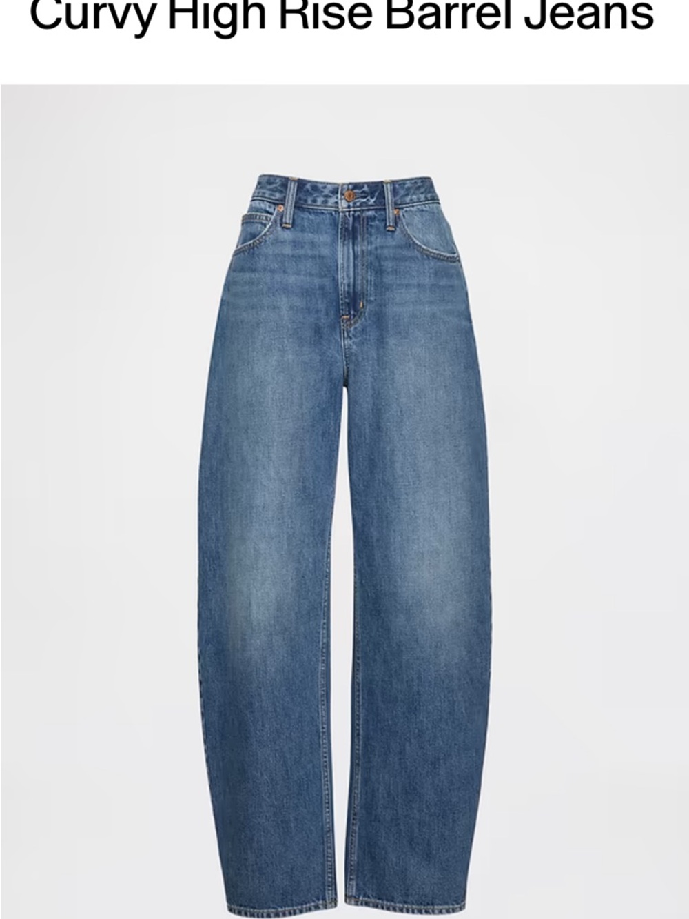 Curvy High Rise Barrel Jeans - GAP